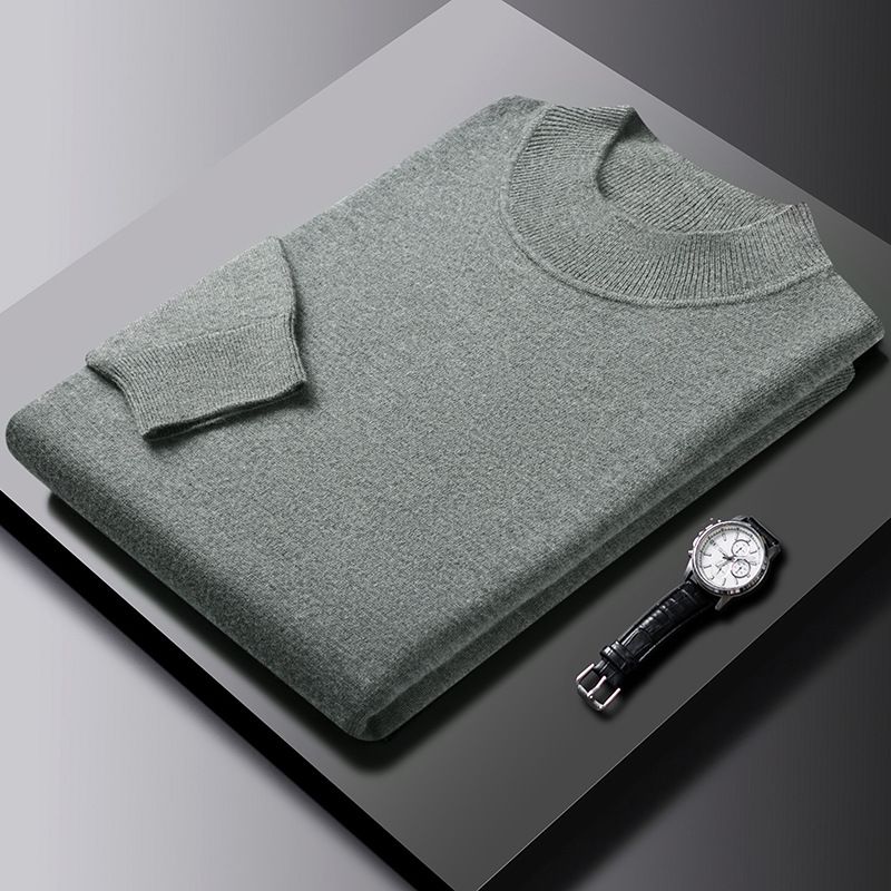 Abbigliamento maschile Maglione di lana da uomo autunno e inverno abbigliamento maschile giovanile maglione di base lavorato a maglia multicolore intimo in lana maglione a collo alto_voghion.com