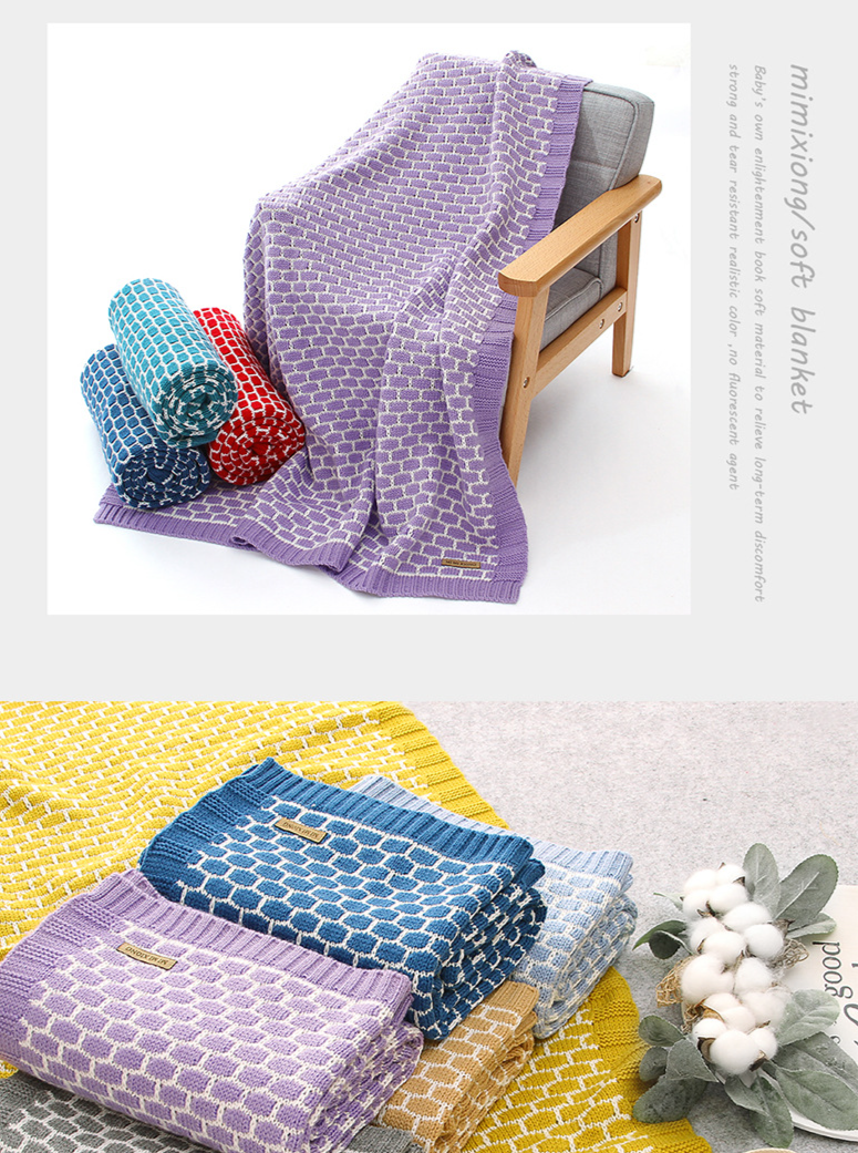 Mother & Kids New autumn and winter baby plaid knitted blanket cover hot sale_voghion.com