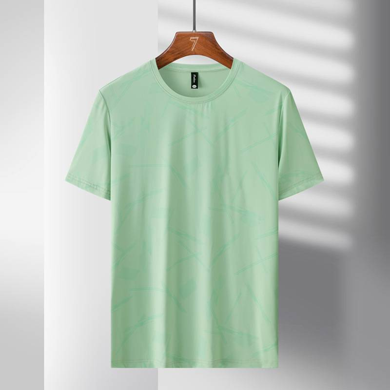Herrenbekleidung Übergröße Dünne Sport-Kurzarm-T-Shirts für Männer und Frauen Neue Sommer-Oberteile aus Eisseide in großen Größen Schnelltrocknende Lauf-Fitness-T-Shirts_voghion.com