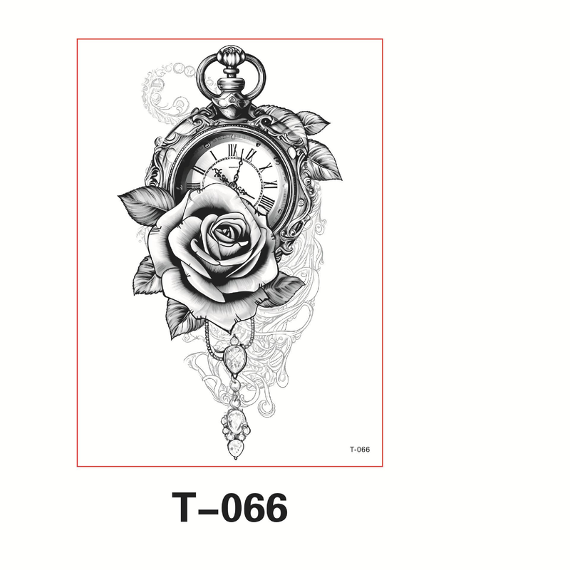 Accessoires de tatouage, nouveaux autocollants de tatouage noirs et blancs, imperméables et durables, autocollants de tatouage de personnalité féminine avancés pour bras sexy_voghion.com