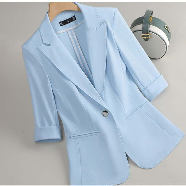 Dameskleding Lente en Zomer Nieuwe Mode Temperament Cardigan Pak Professionele Kleding Casual Werkkleding Klein Pak Jas_voghion.com