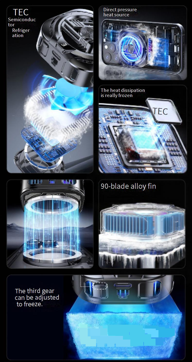 Halbleiter-Telefonkühler für Spiele – Aufsteckbarer Kühllüfter (4 °C – 25 °C, einstellbar ≤ 20 dB)_voghion.com