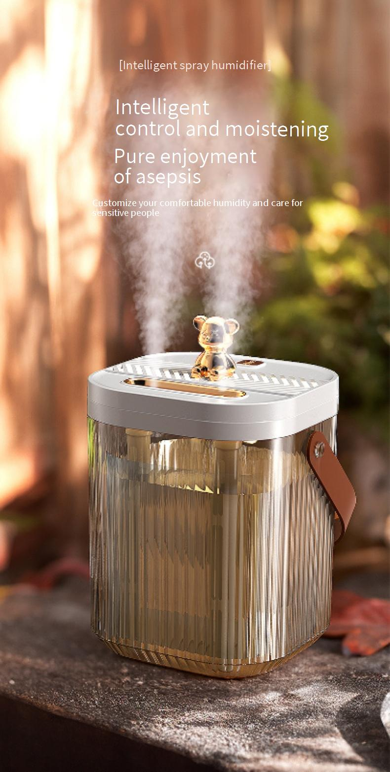 18K Ultraschall-Luftbefeuchter mit kühlem Nebel, großem 2-Liter-Tank, Doppeldüsen, Nachtlicht und USB-Stromversorgung für das Home-Office-Schlafzimmer_voghion.com