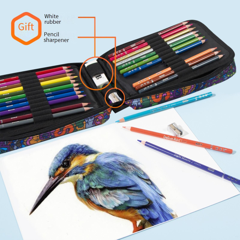 72/120 Colors Oil-Based Colored Pencils Set For Professional Drawing, Sketching & Art Supplies - HB Hardness, Premium Wooden Case_voghion.com