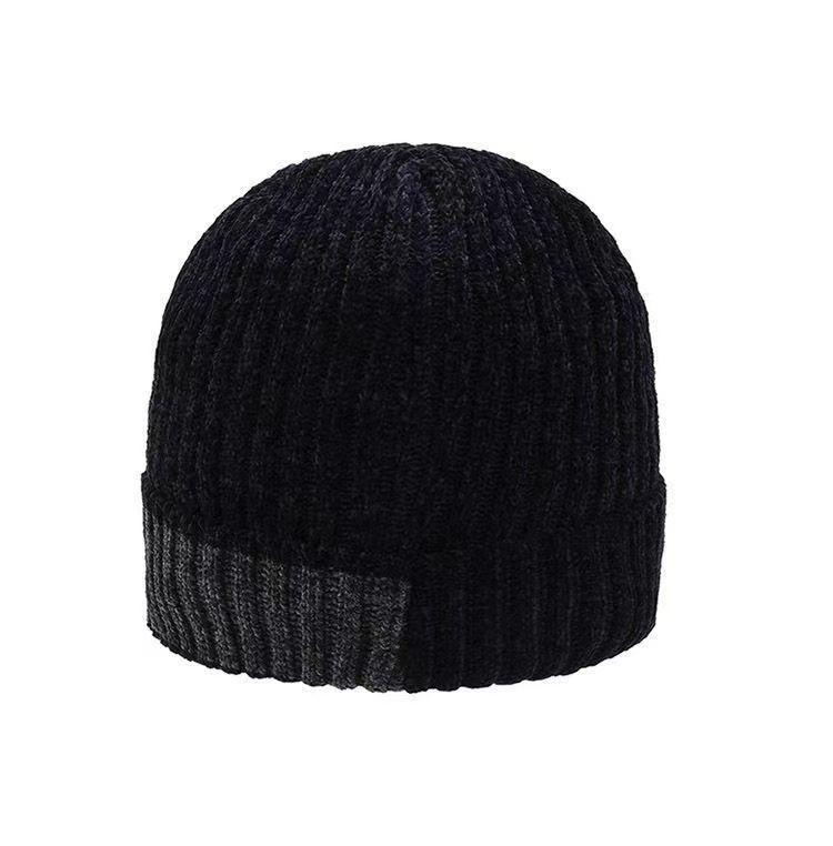 Warm Plus Velvet Thickened Cycling Hat Outdoor Wool Hat All Match Black Flow Men's Winter Outdoor_voghion.com