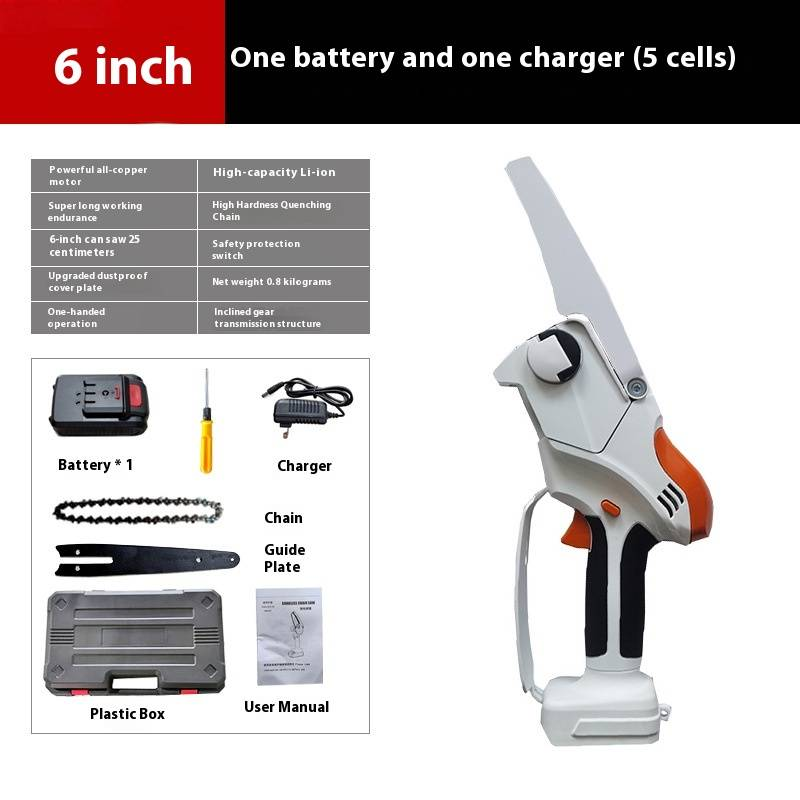 Compact Cordless Mini Chainsaw - Lightweight Lithium Battery Powered Pruning Saw For Wood Cutting, Gardening, Branch Trimming & Outdoor Use_voghion.com