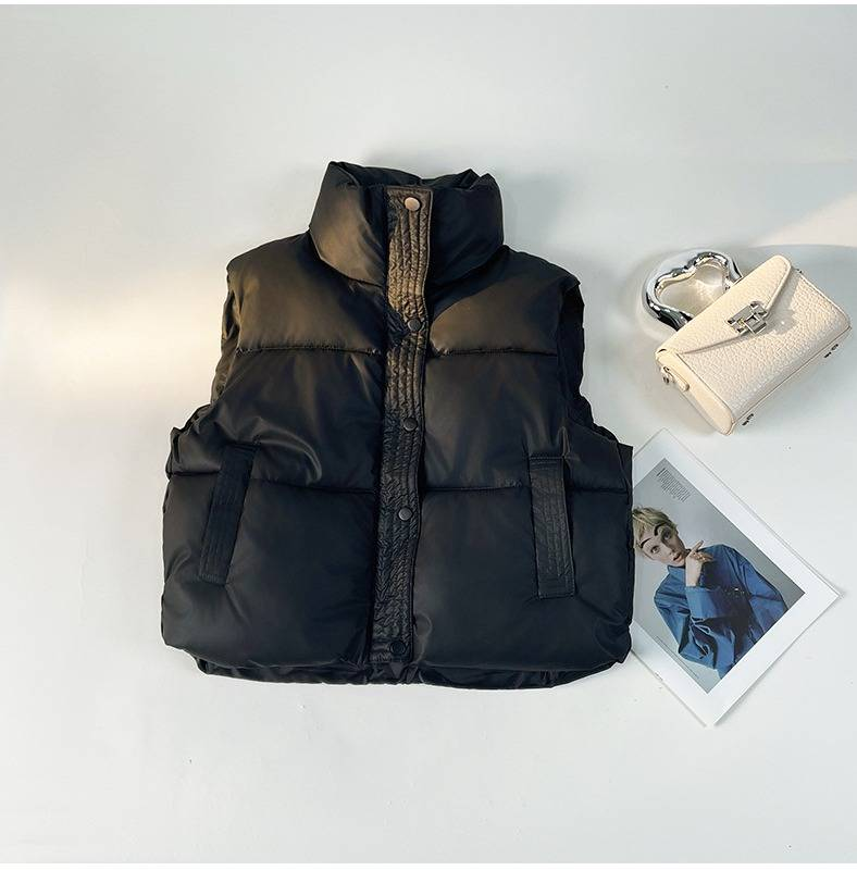 Women's Clothing Quilted Sleeveless Vest – Short Puffer Gilet With Stand Collar, Lightweight & Stylish For Layering_voghion.com