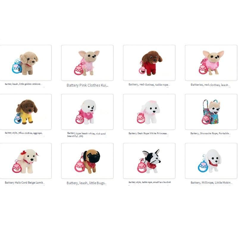 Giocattolo interattivo per cuccioli di peluche con funzione di leccata e camminata - Suoni realistici di abbaio e miagolio, telecomando, occhi LED, guinzaglio incluso_voghion.com
