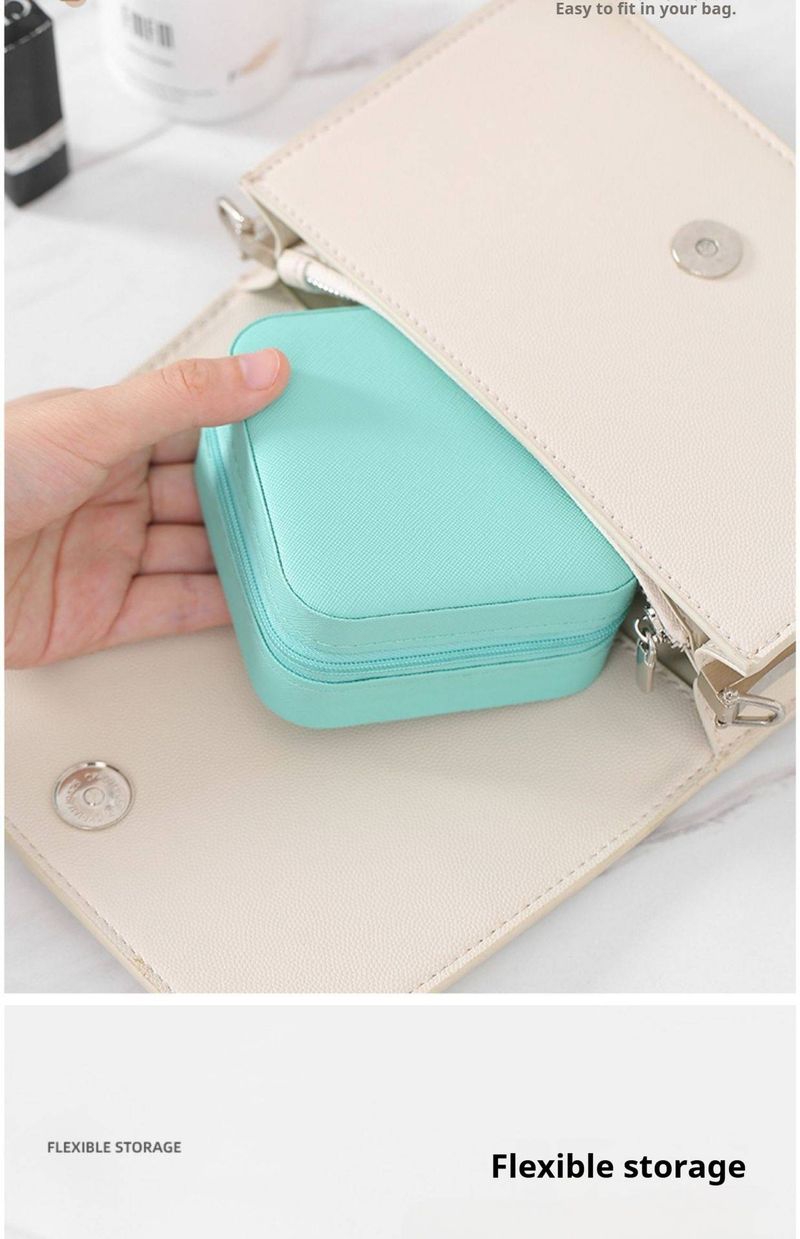 Elegante Schmuckschatulle aus PU-Leder mit Deckel – Kompakter Organizer für Ohrringe, Halsketten und Ringe (mehrlagige Aufbewahrung, 9,5 x 9,5 x 4,7 cm, mehrere Farben)_voghion.com