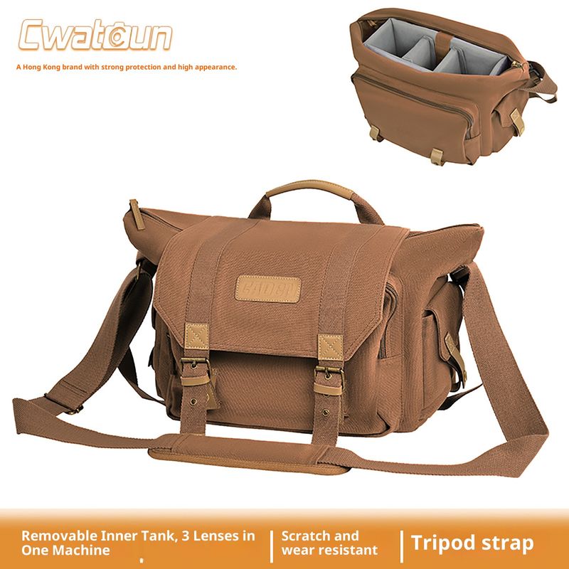 Vintage-Kameratasche aus Canvas für DSLR-Fotografie – wasserdicht, diebstahlsicher und stoßfest mit Stativgurt – perfekt für Outdoor-Aktivitäten und Reisen_voghion.com