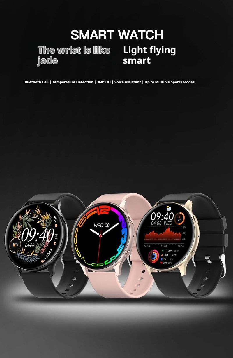 Smartwatch Bluetooth unisex con monitoraggio di chiamate/musica/salute - Voce AI, multilingue, batteria da 7 giorni, ricarica magnetica_voghion.com