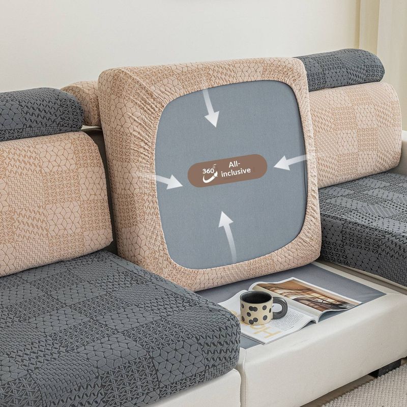 Copridivano elasticizzato – Copertura totale, tessuto in poliestere, vestibilità moderna per divano componibile, divano a due posti e poltrona (antiscivolo, lavabile in lavatrice)_voghion.com