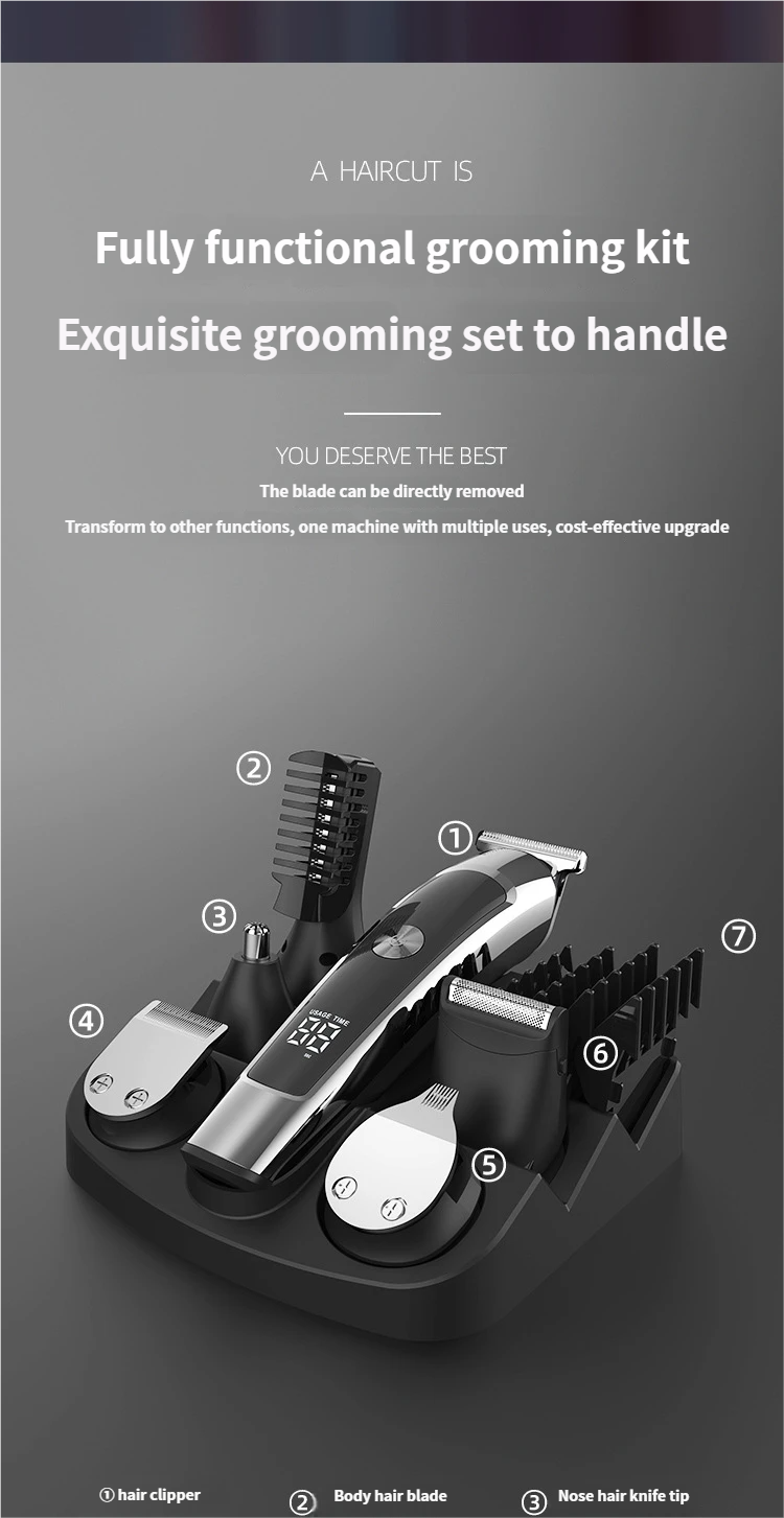 Household Hair Clipper, Multi-functional Oil Head Engraving, Water Washing, Digital Display, High-power Silent Hair Salon Electric Clipper_voghion.com