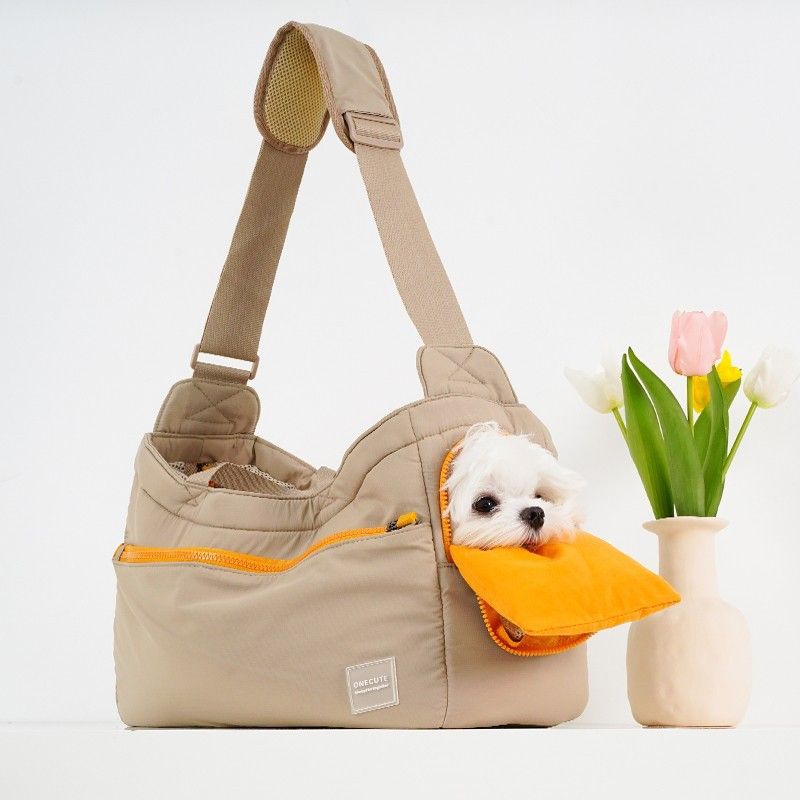 Bolso bandolera para mascotas, portátil, de malla, para exteriores, estilo coreano, para gatos y perros, ideal para llevar al hombro o al aire libre._voghion.com