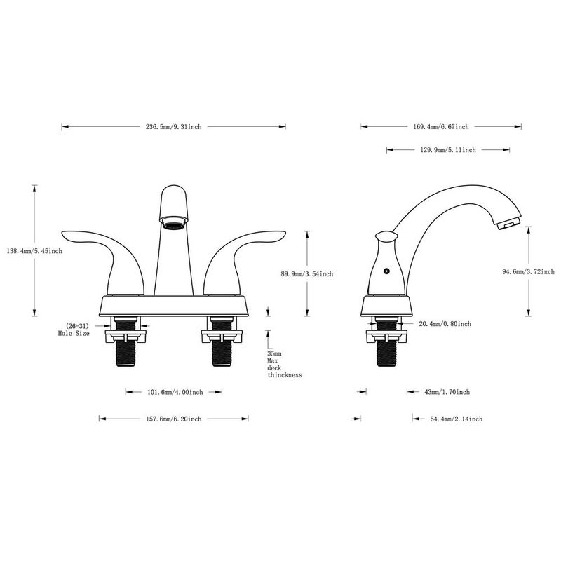 Lifestyle 5.45" CUPC Certified 2-handle Bathroom Sink Faucet_voghion.com