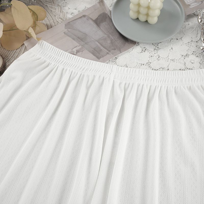 Women's Sleepwears Simple Casual Suspender Shorts Home Clothes Ladies New Knitted Comfortable Lace Up Pajamas_voghion.com