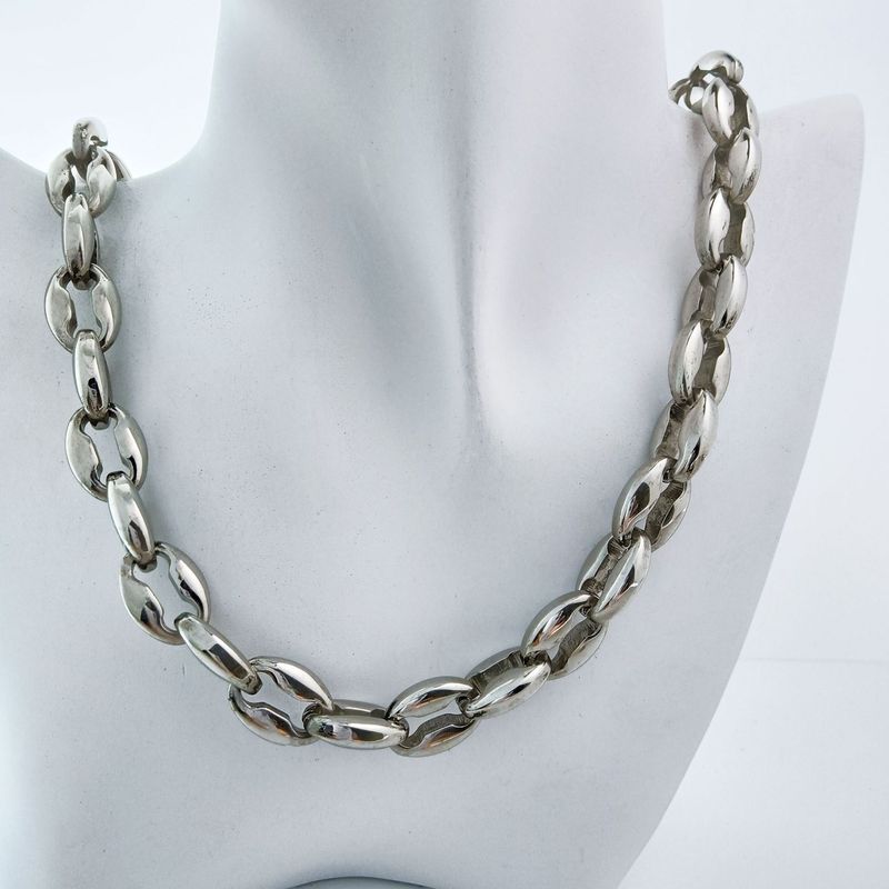 Collana da uomo fatta a mano con catena alla moda e d'atmosfera, con catena dell'imperatore, in acciaio inossidabile e titanio._voghion.com