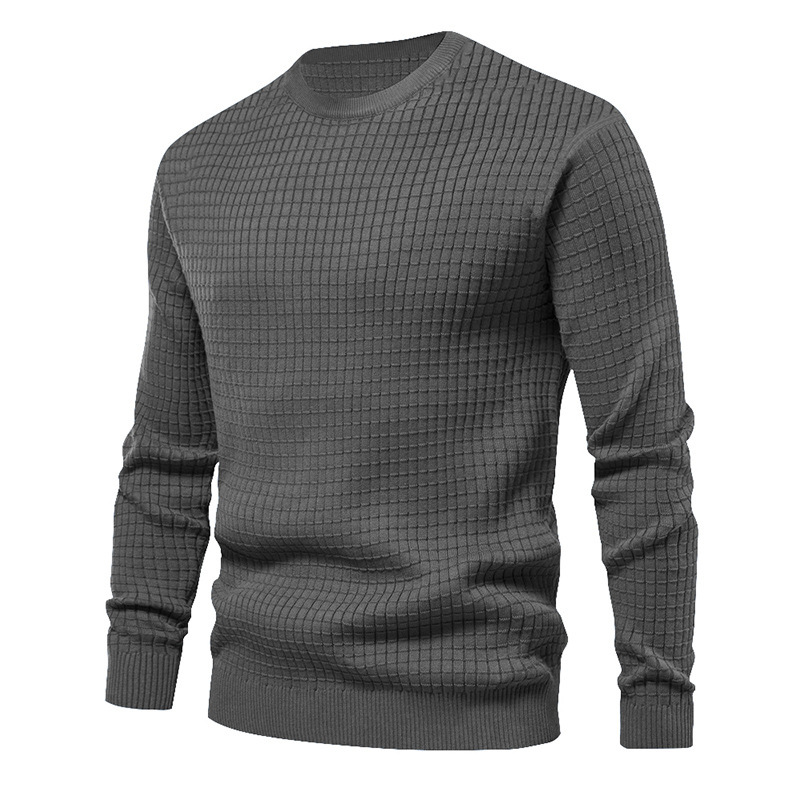 Maglione lavorato a maglia da uomo autunno e inverno da uomo, sottile, piccolo, quadrato, girocollo, sciolto, casual, a maniche lunghe, T-shirt da uomo_voghion.com