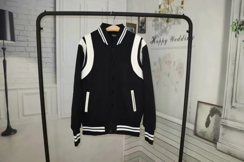Baseball Jacket Mens - Classic Cotton Bomber Jacket, Ribbed Sleeves, Casual Uniform Collar, Spliced Short Coat For_voghion.com