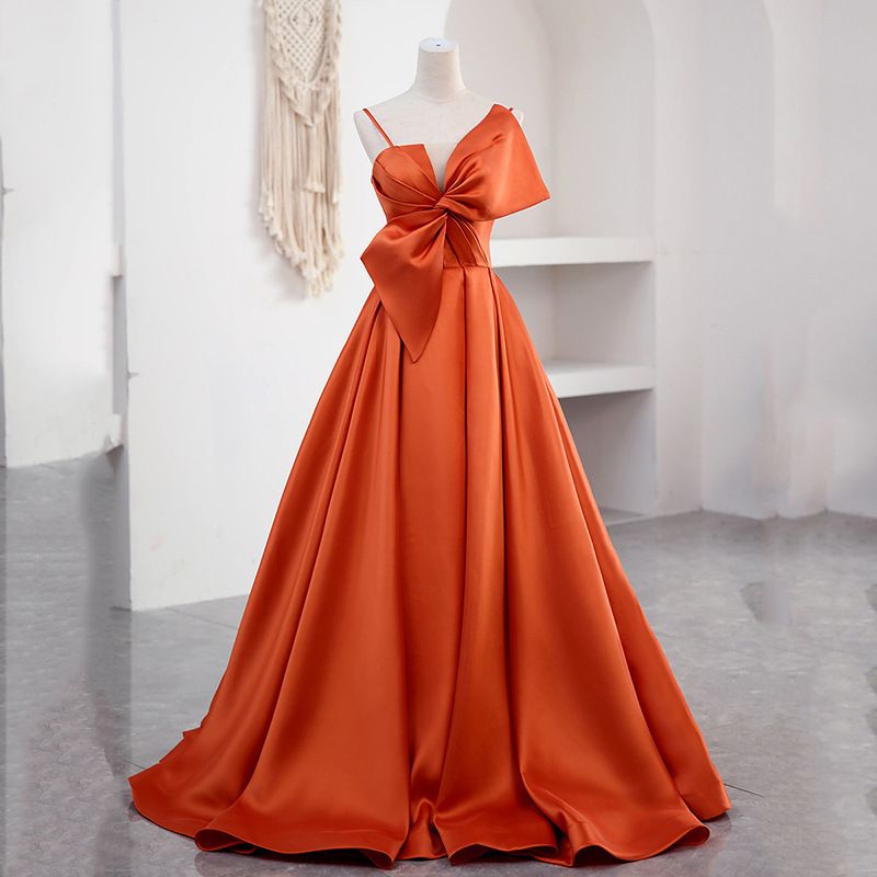 Damen Oweskleed Host Temperament laang schlank Satin Hosenträger Braut Toast Kleed Brautjungfer Kleed_voghion.com