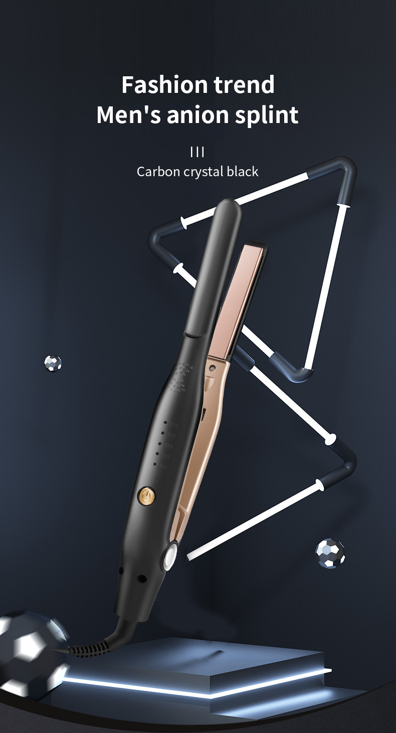 hair straightener negative ion splint dual-purpose splint men's curling stick straight curl dual-use bangs texture hair iron_voghion.com