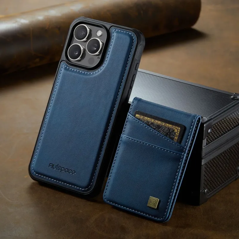 Porta carte di credito con chiusura a scatto RFID, portafoglio staccabile per custodia magnetica per iPhone 16 Pro Max 15 14 Plus 13 12 in pelle PU_voghion.com