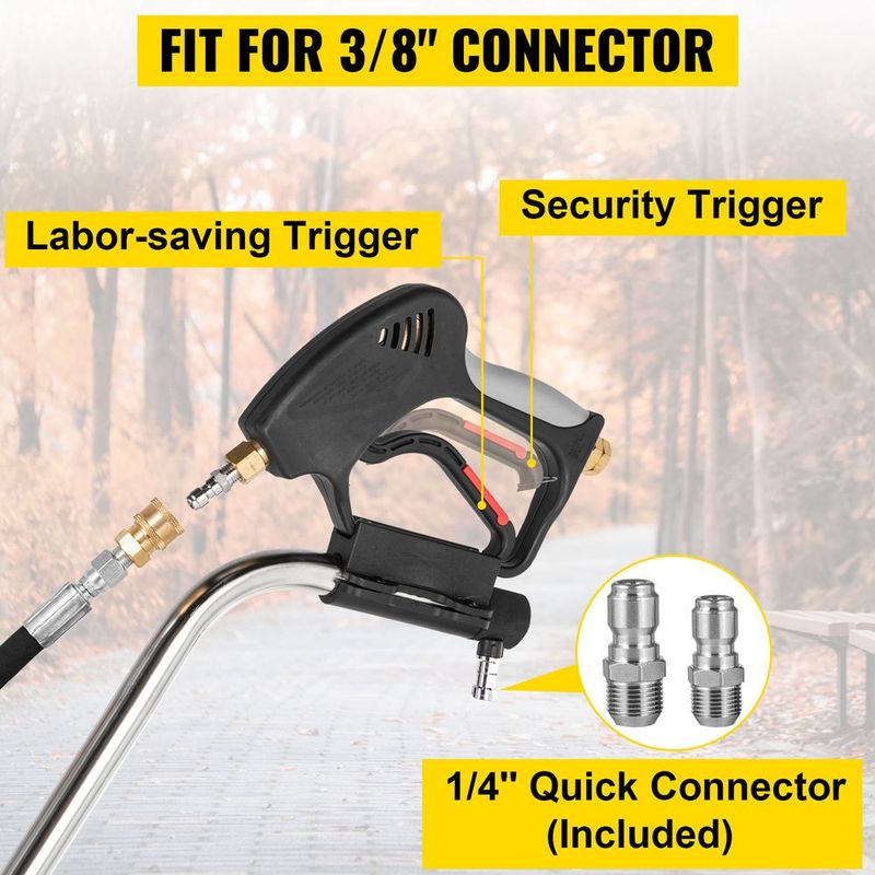 VEVOR Flat Surface Cleaner Pressure Surface Washer 24'' Max.4000 PSI Dual Handle_voghion.com