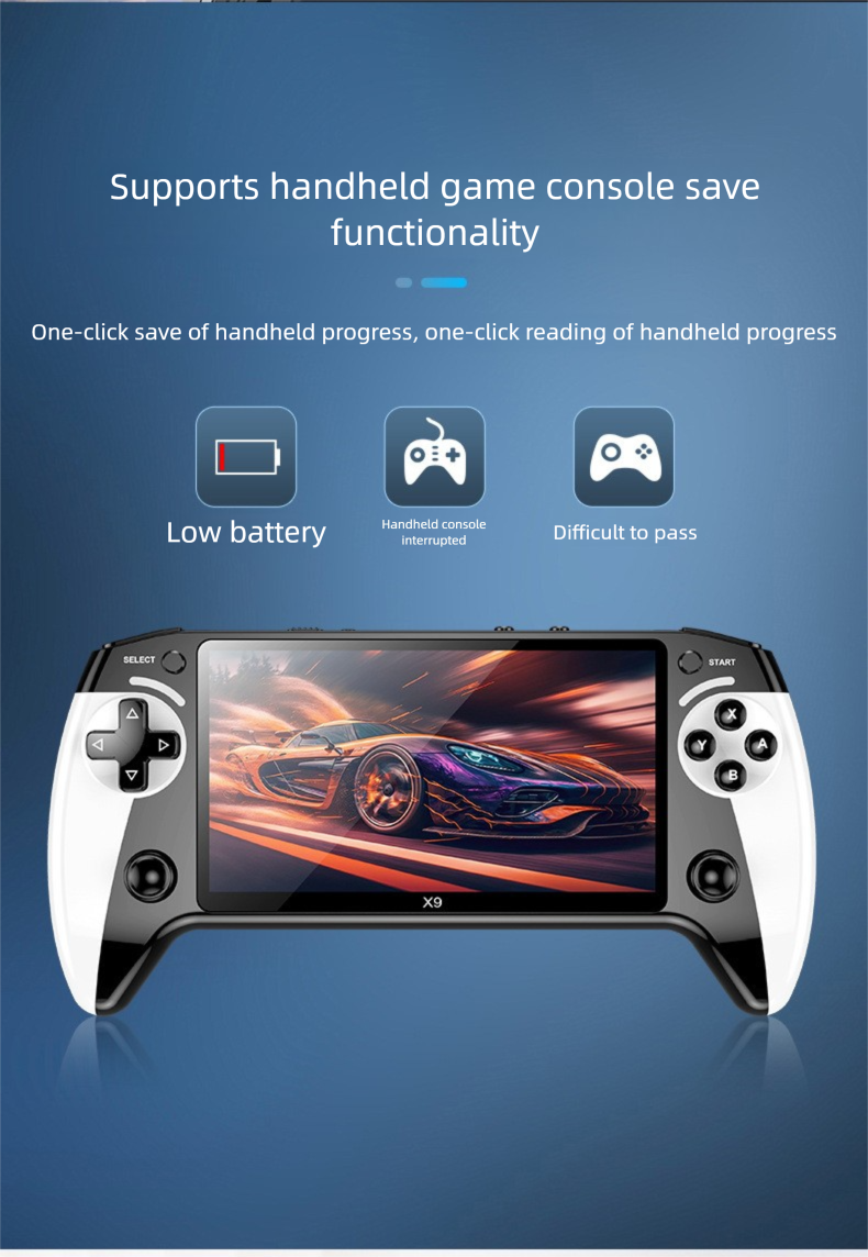 New X9 Handheld Game Console 5.5inch Large Screen Arcade Ten Simulators Ultra-Clear Picture_voghion.com