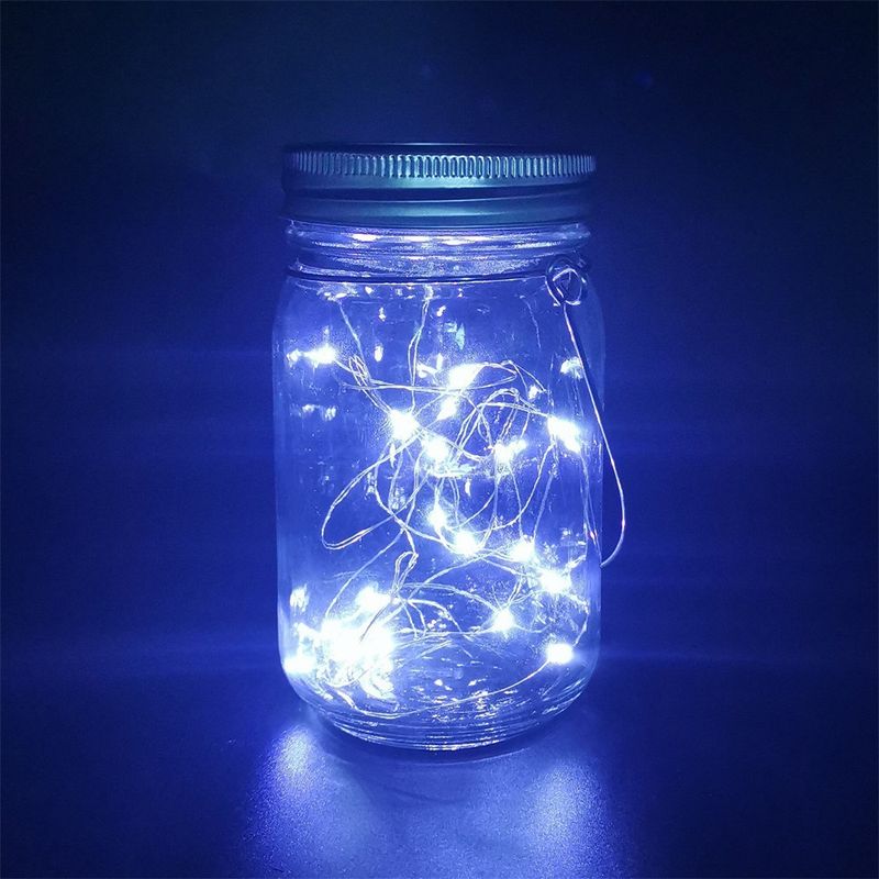 Solar Mason Jar Lid Lights With Copper Wire String - Outdoor Fairy Lights For Garden, Wedding, Christmas Decor_voghion.com