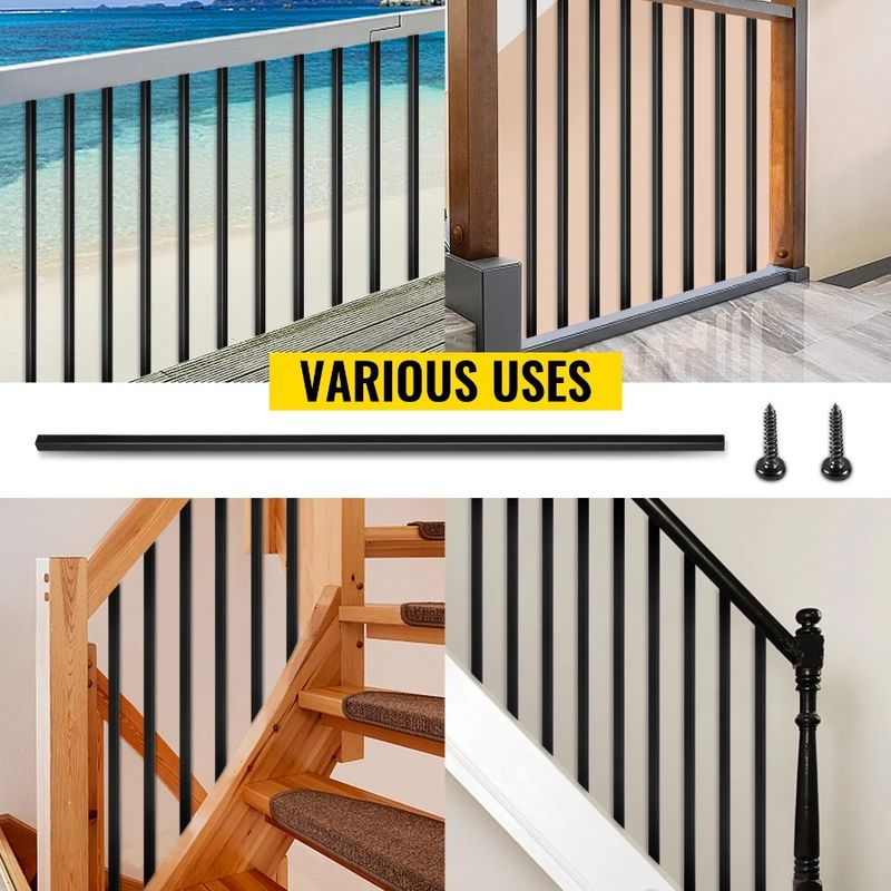 And Iron Railing For Screws Deck Baluster 44x0.5 Balusters Metal Staircase Composite Deck Deck 16 Spindles Deck Pack With Wood_voghion.com