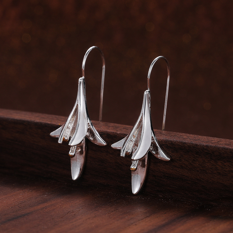 Sterling VENUS Sier Ultima moda Orecchini pendenti Fiore Orecchini Sier Pendientes Brincos Gioielli di moda_voghion.com