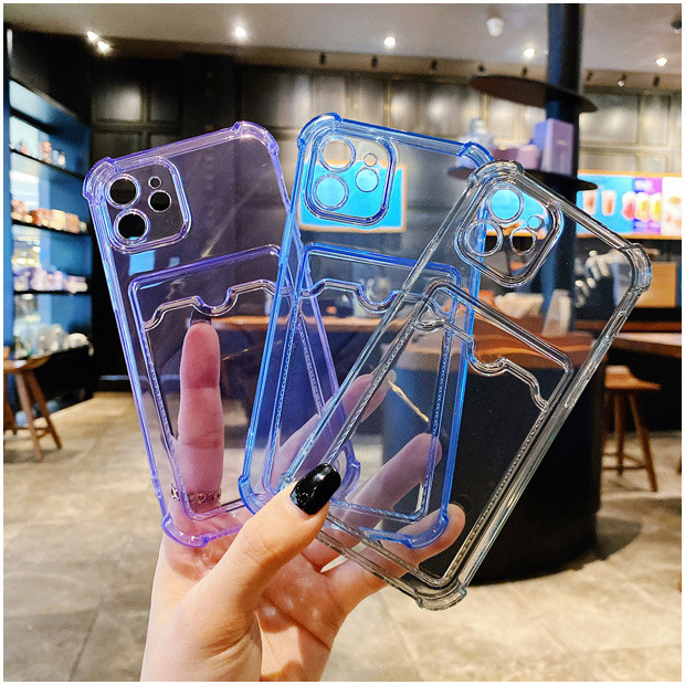 Cassa del telefono del sacchetto della carta del nastro trasparente colorata semplice per iphone 14 13 12 11 Pro Max X XR XSMAX copertura della cassa di caduta di Pevention di TPU_voghion.com