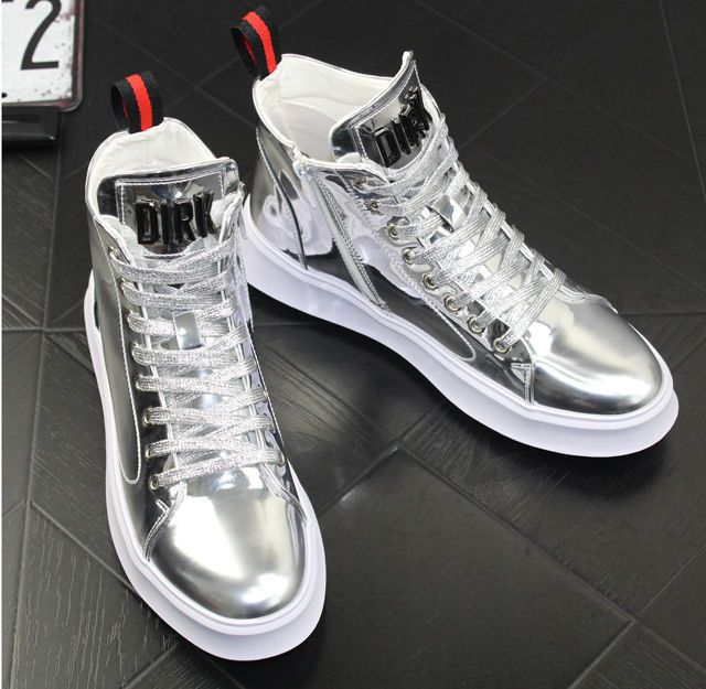 Buty męskie, buty codzienne, buty na cztery pory roku, modne buty, lakierowana skóra, jasne skórzane trampki, buty codzienne dla chłopców za kostkę_voghion.com