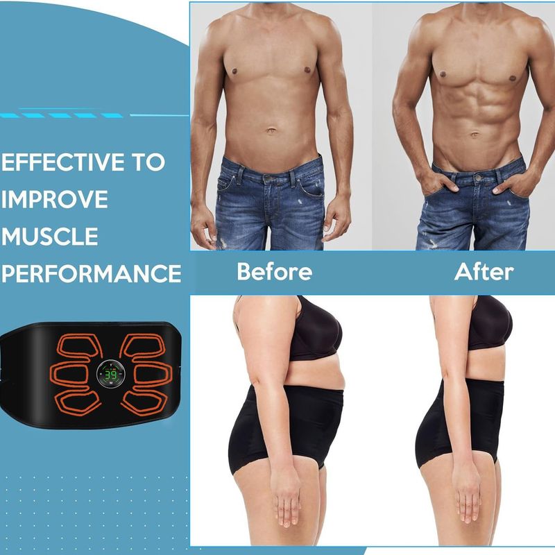 New Touch Screen EMS Belt Muscle Stickers Massage Abdominal Machine Fitness Pulse Portable_voghion.com