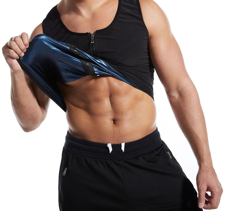 Shapewear de la aptitud de la cremallera del corsé de los deportes de los hombres del traje de sudor_voghion.com