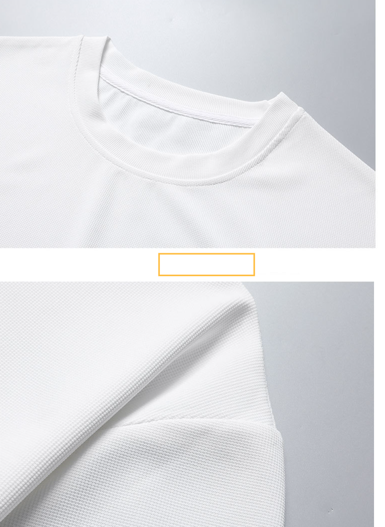 Herrenbekleidung Schweres Waffel-Kurzarm-T-Shirt für Herren im Sommer, lockere große Sport-Shorts, Anzug, Arbeitskleidung, Rundhalsausschnitt, atmungsaktiv, Flut_voghion.com