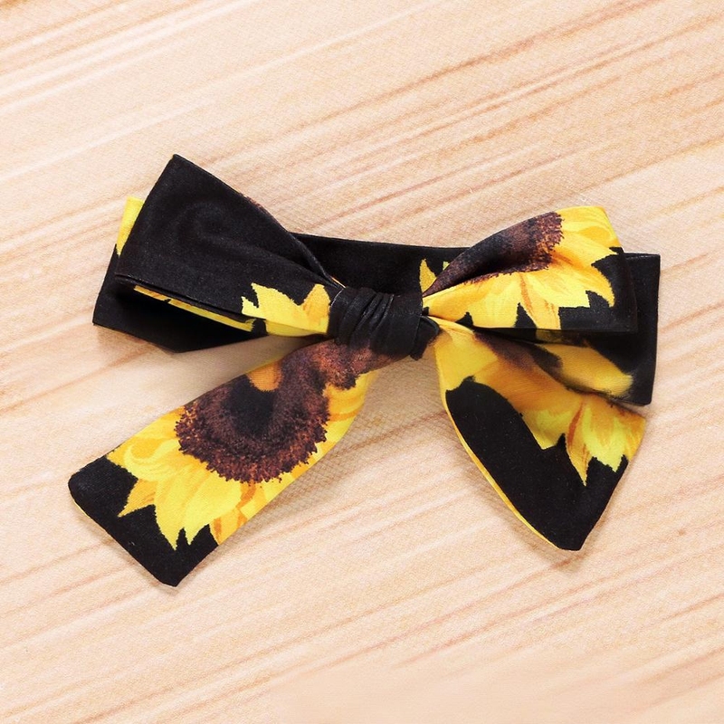 Mutter & Kinder Säugling Langarm Baumwolle Strumpfhosen Gedruckt Buchstaben Sonnenblumen Hosen Mit Stirnband Set_voghion.com