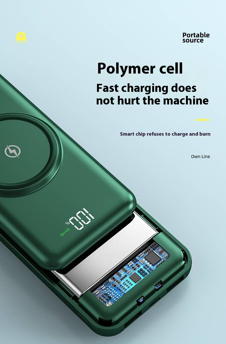 66 W-os szupergyors töltésű külső akkumulátor, 20000 mAh, nagy kapacitással, beépített kábellel, ultra-hordozható utazáshoz_voghion.com