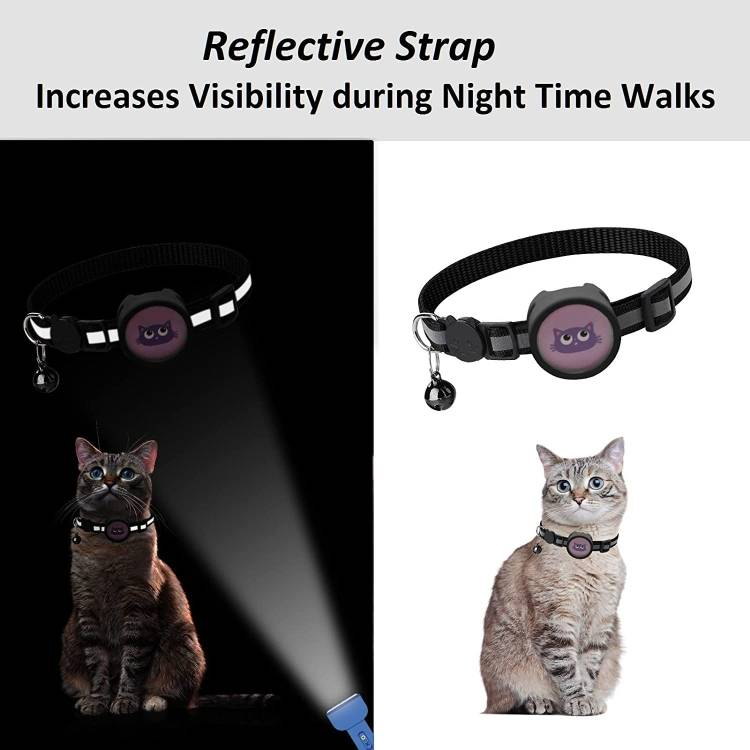 Pet Reflective Collar With Bell For AirTag_voghion.com