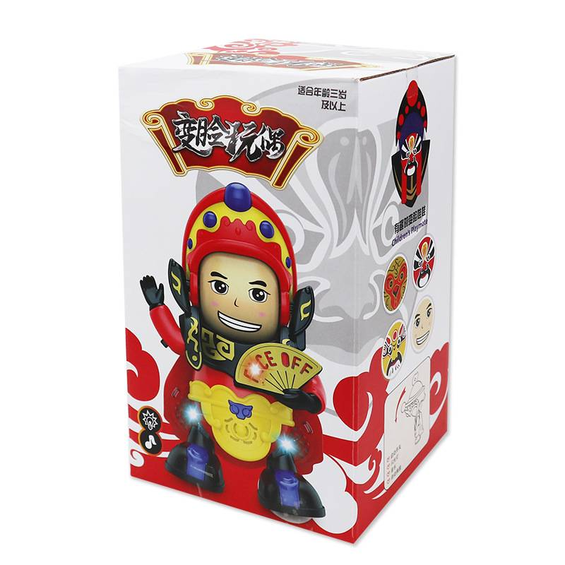 Douyin - Robot de baile eléctrico con cambio de rostro, Sichuan - Muñeca de ópera con luz y música_voghion.com