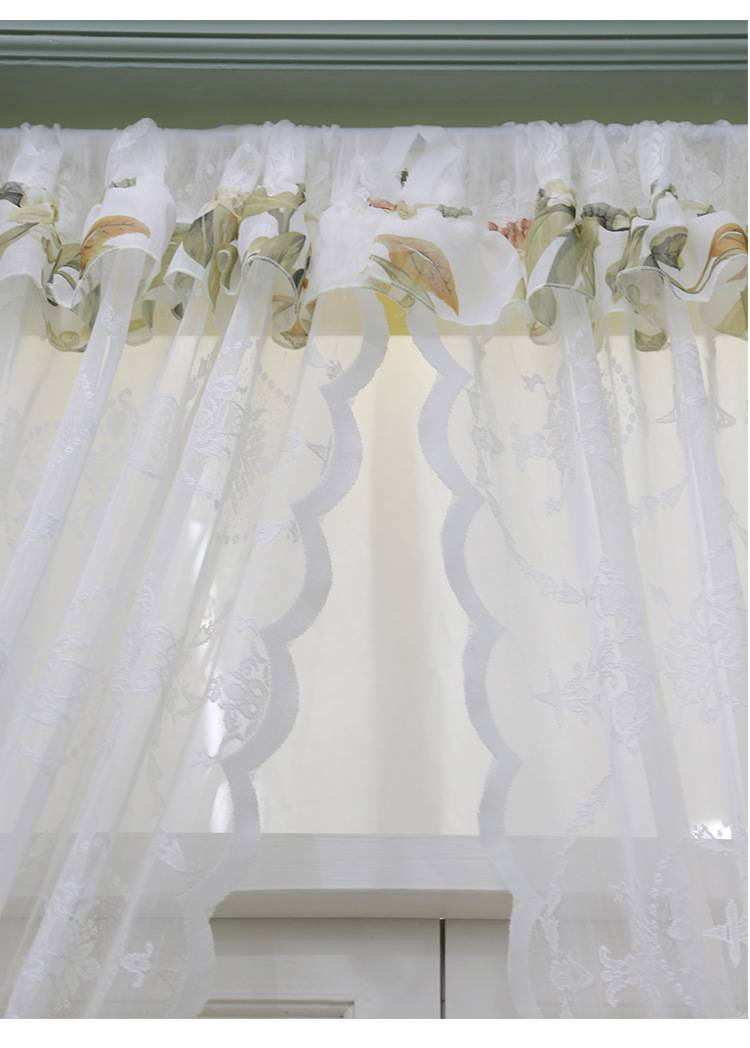 Elegant Lace Voile Window Curtain – White Sheer Drape With Floral Embroidery For Living Room, Bay Window, Café – Lightweight & Breathable_voghion.com