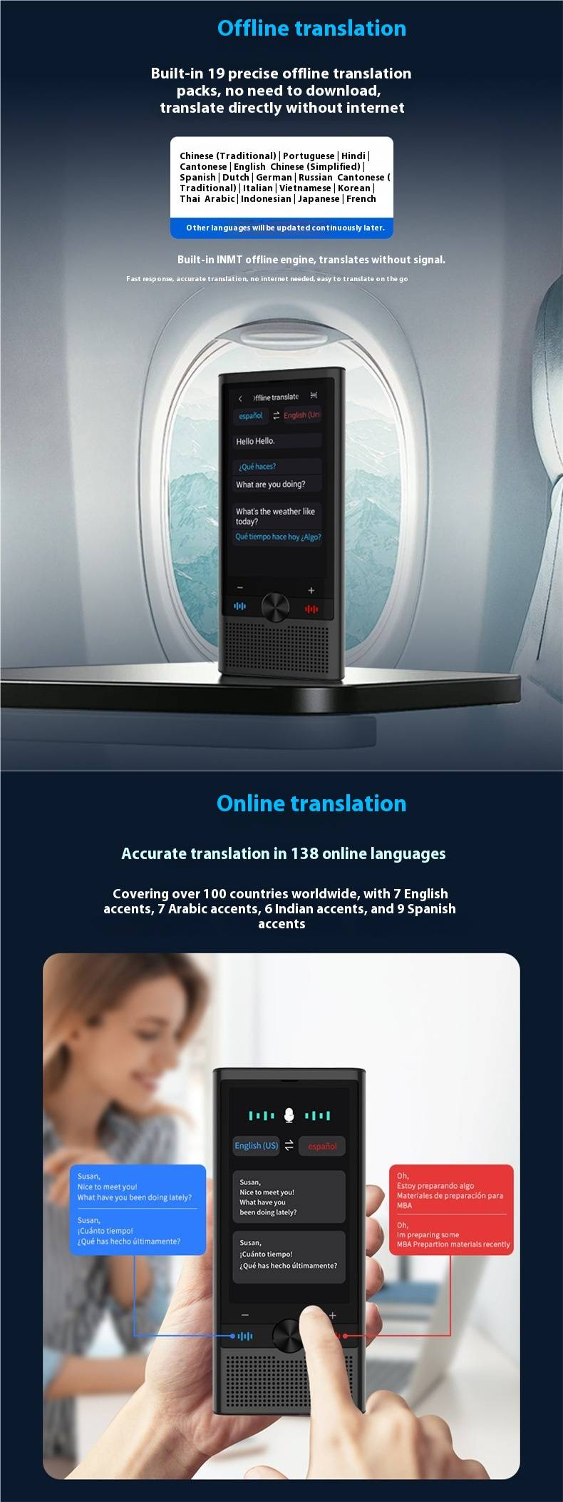 AI Translator Device - Real-Time Voice Interpreter With Offline Mode For English, Japanese, Korean, Vietnamese & Cantonese_voghion.com