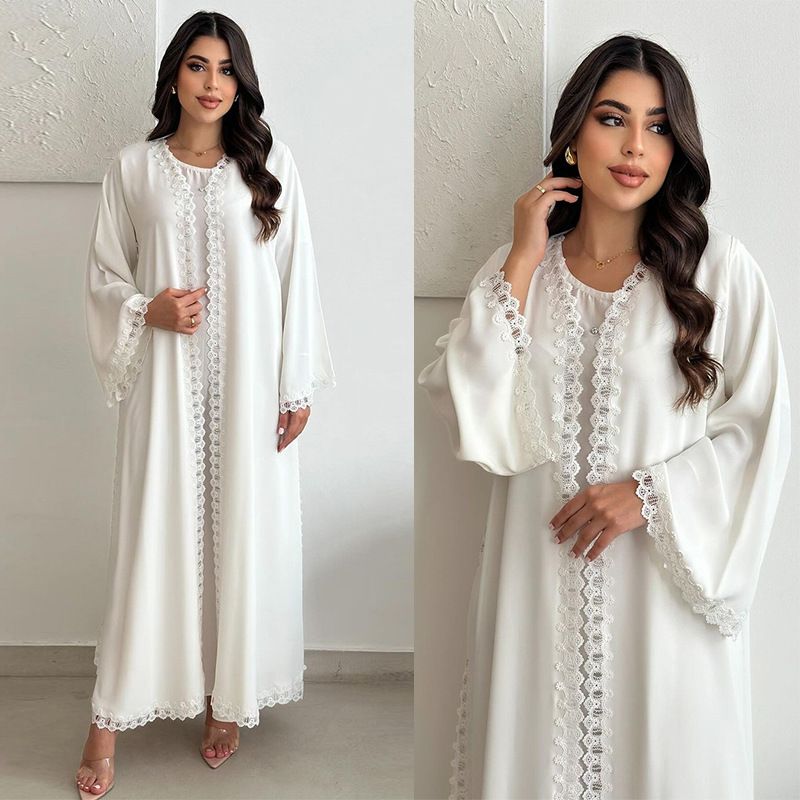 Roupas femininas Jaqueta da moda muçulmana Oriente Médio Dubai Robe branco Feminino Novo estilo de roupa externa Abaya_voghion.com
