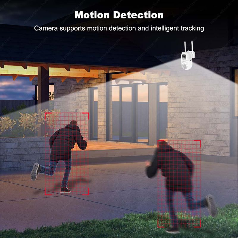 4K 8MP WiFi trådløs linse dobbel skjerm PTZ IP-kamera automatisk sporing sikkerhetsbeskyttelse smart hjem videoovervåking_voghion.com