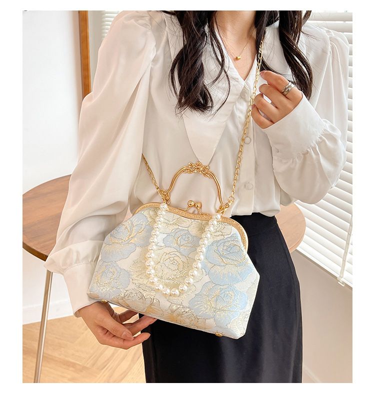 Große Kapazität Spitze Clip Damen Schulter Cheongsam High-End-Geschenk antike Tasche Perle Handtasche_voghion.com