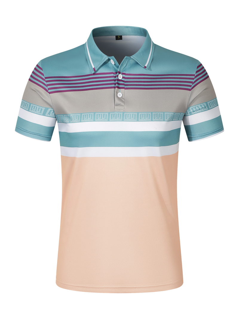 Summer Men's Casual Short-sleeved Polo Shirt Solid Color Lapel Fashion Business Breathable Comfortable Short-sleeved T-shirt_voghion.com