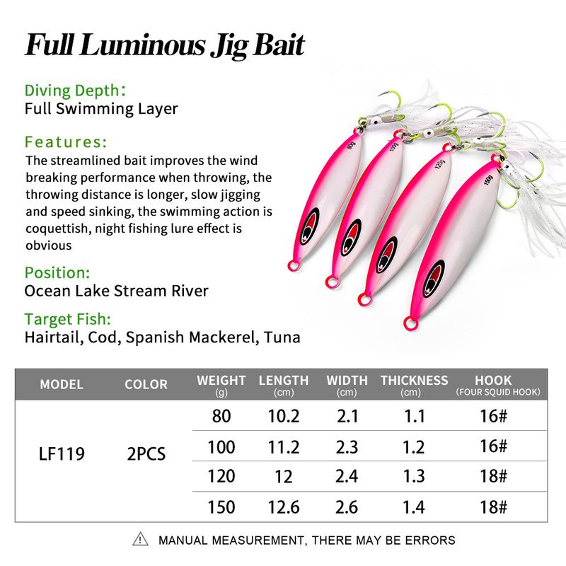 Deep Laser Luminous Slow Jigging Fast Sinking Lure Boat Sea Fishing Hairtail Jig Lead Fish_voghion.com