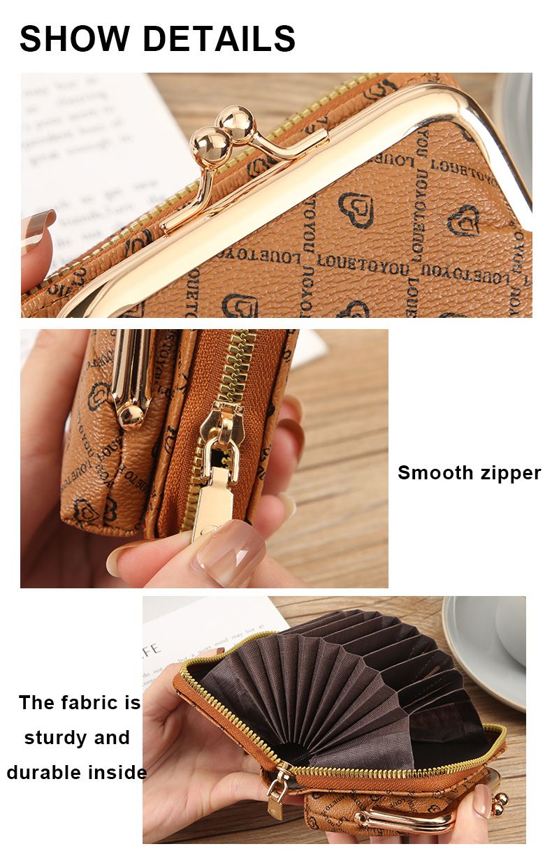New Wallet Women's Fashion Zipper Short Change Bag Large Capacity Coin Clip Bag Multi-card Card Bag Wallet_voghion.com