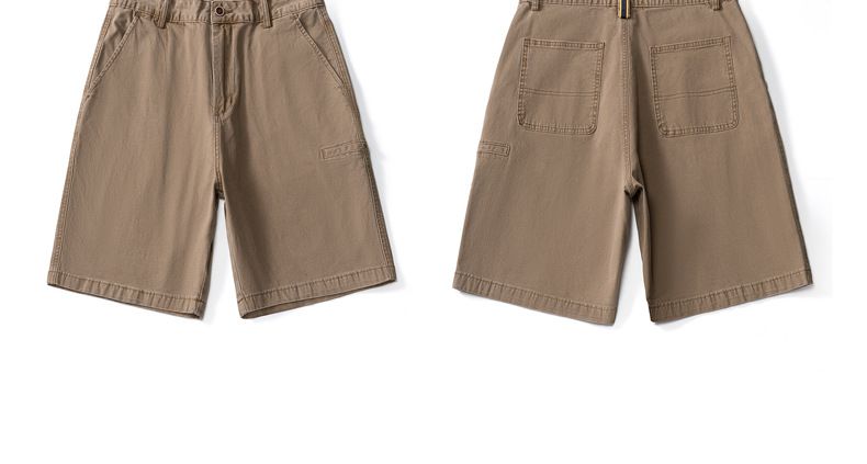 Men's Clothing Relaxed Fit Stretch Denim Cargo Shorts For Men - Comfortable Straight-Leg Casual Shorts With Multiple Pockets, Khaki_voghion.com
