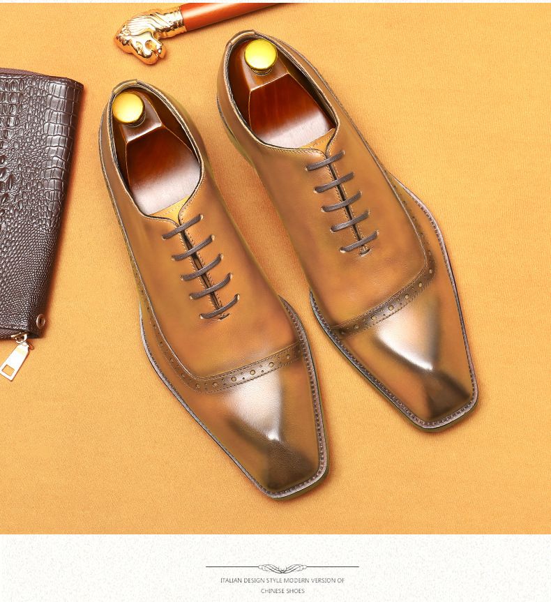 Chaussures en cuir pour hommes du commerce extérieur en cuir britannique Brock Carver Chaussures habillées_voghion.com